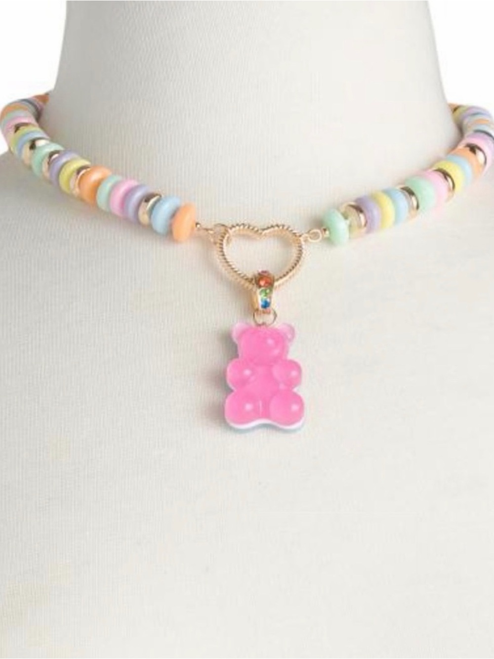Betsey Johnson Pastel Gummy Bear Charm Necklace and Bracelet Set - Picture 2 of 8